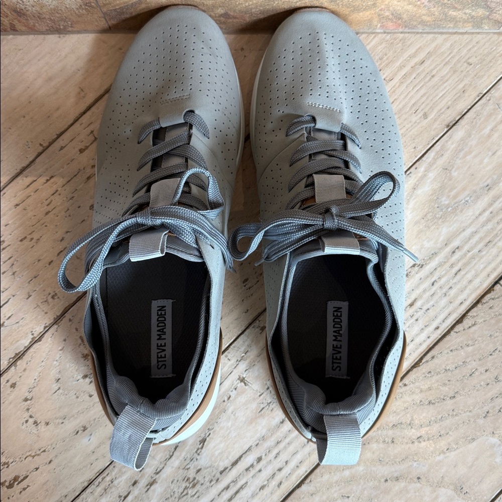 Steve Madden Sneakers P-Brixx Gray Lace Up Cushioned Insole Men Size 10.5 - Picture 6 of 12
